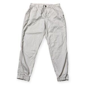 GAP Girlfriend Jogger Pants Women’s Size 14 Beige Khaki Casual Elastic Waist